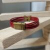 Bracelet en cuir avec papillon bronze (Coloris au choix)