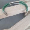 Bracelet femme cuir rond et tubes acier