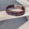 Bracelet homme cuir rond marron