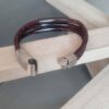 Bracelet homme cuir rond marron