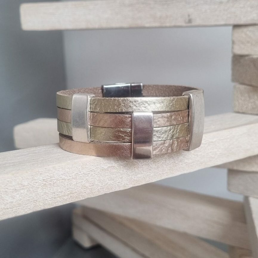 Manchette femme 20mm or et or rosé
