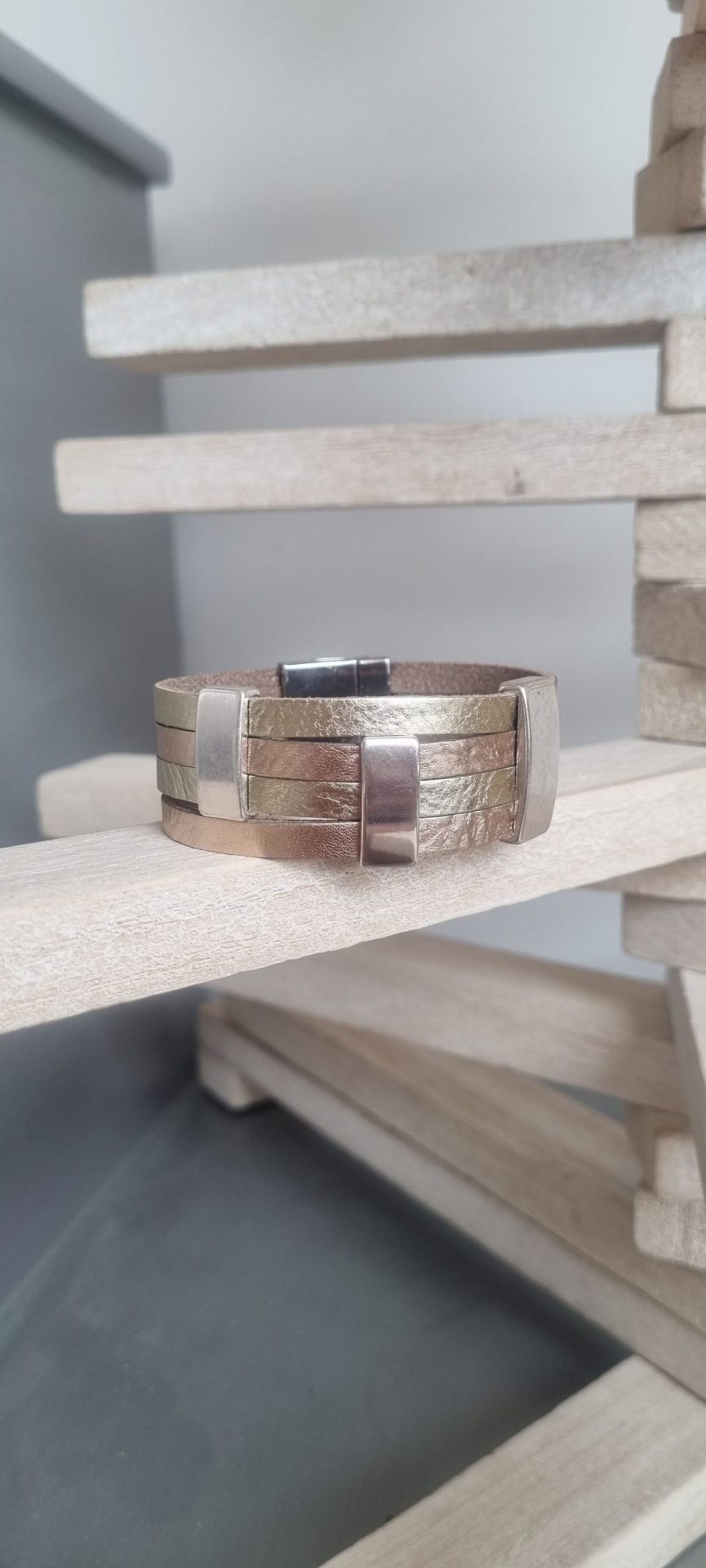 Manchette femme 20mm or et or rosé