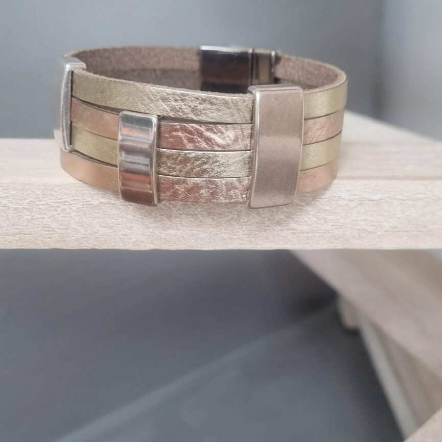 Manchette femme 20mm or et or rosé