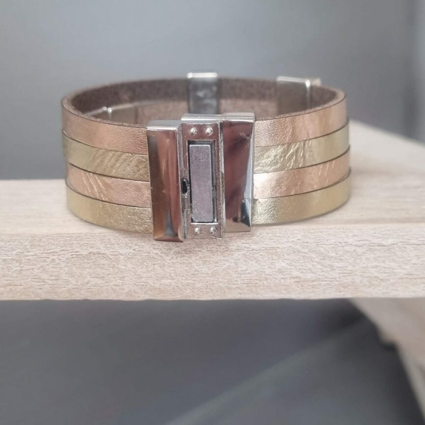 Manchette femme 20mm or et or rosé