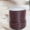 Manchette femme cuir rond (coloris au choix) et passants doré bronze