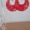 Boucles d'oreille acétate rond orange rouge et étoile dorée, cuir doré