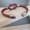 Bracelet homme en cuir rond 4 mm vieux rouge et signe infini