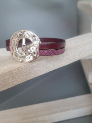 Bracelet femme fuchsia et bordeaux