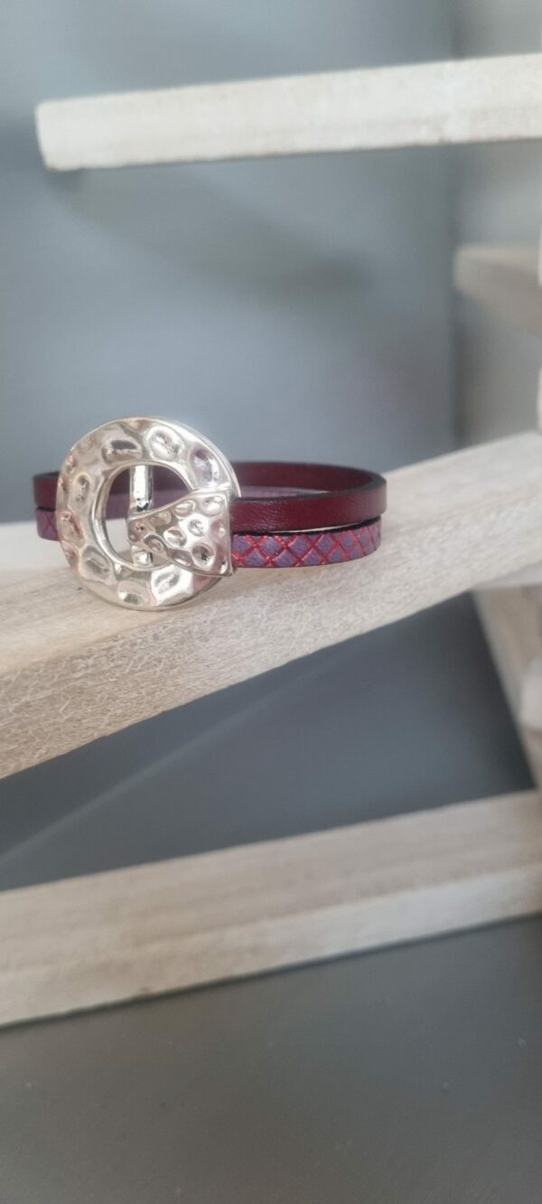 Bracelet femme fuchsia et bordeaux