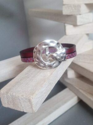 Bracelet femme fuchsia et bordeaux