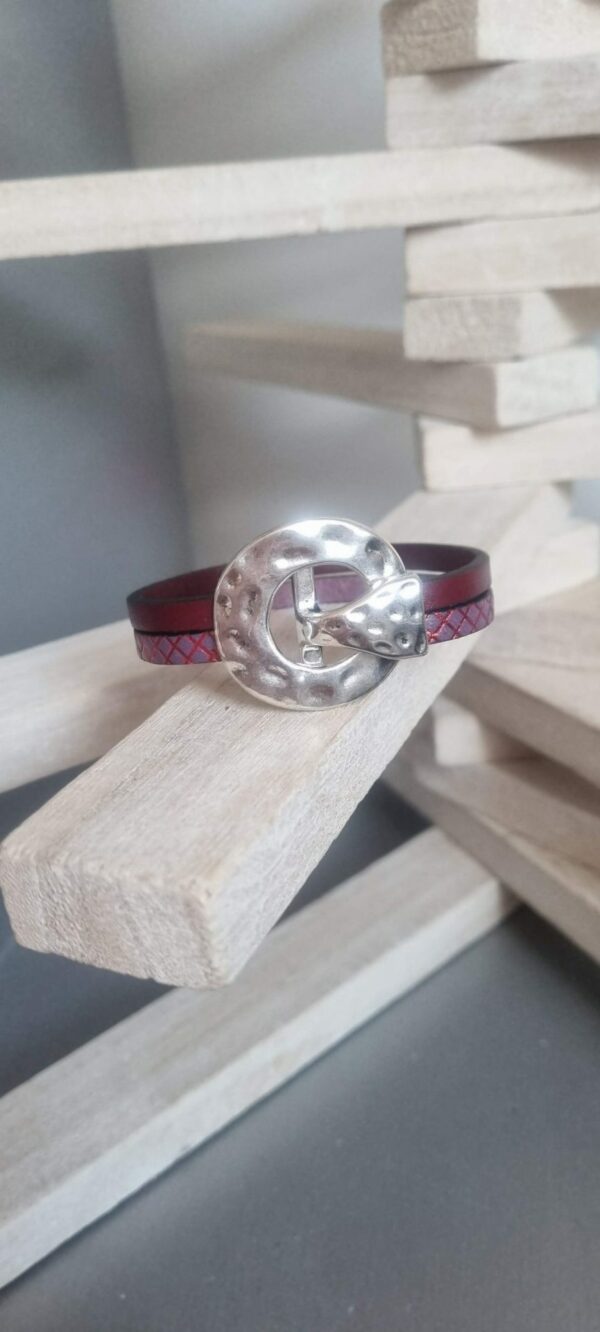 Bracelet femme fuchsia et bordeaux