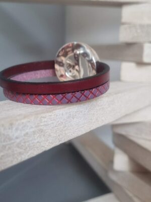 Bracelet femme fuchsia et bordeaux