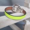 Bracelet femme jaune fluo, fermoir toggle argenté