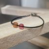 Bracelet enfant, ado en cuir rond et perles en verre