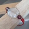 Bracelet en cuir rond rouge, perles en verre
