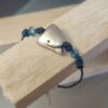 Bracelet enfant en cuir rond bleu et son dauphin