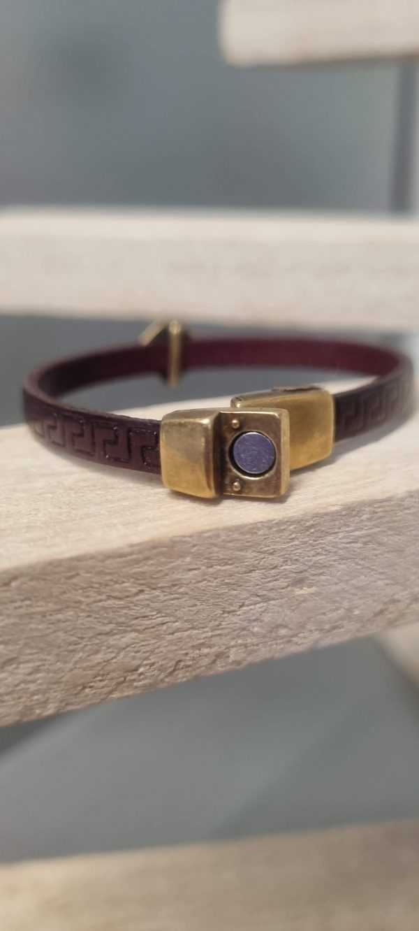 Bracelet enfant bordeaux et ancre marine