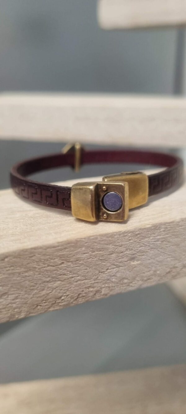 Bracelet enfant bordeaux et ancre marine