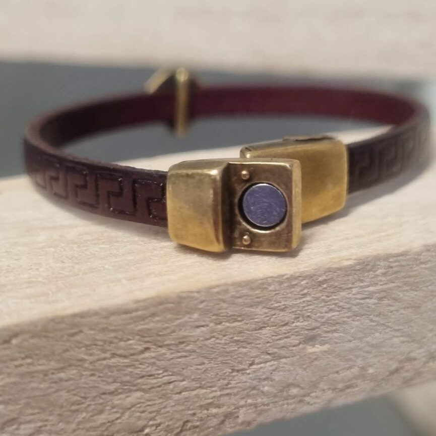 Bracelet enfant bordeaux et ancre marine