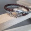 Bracelet homme cuir rond tressé deux couleurs