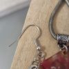 Boucles d'oreilles cuir rond gris et pendentif demi lune en acétate