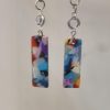 Boucles d'oreille femme pendentif rectangulaire en acétate