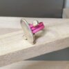 bague cuir rose fluo et passant ovale