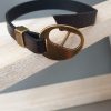 Bracelet homme cuir grainé marron fermoir passant bronze