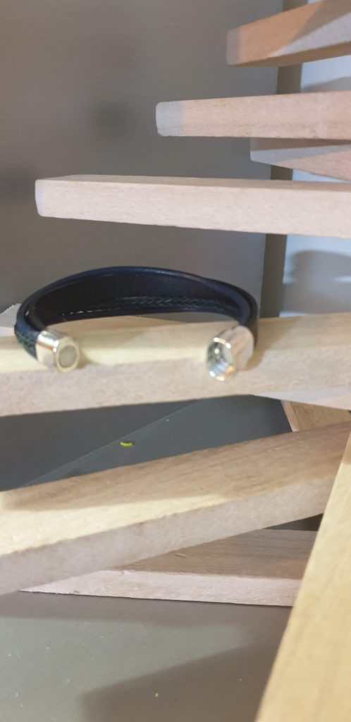 Bracelet homme en cuir bleu