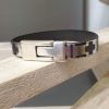 Bracelet femme cuir 10mm motif géométrique