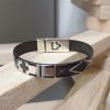 Bracelet femme cuir 10mm motif géométrique