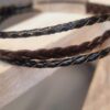 Bracelet homme cuir plat et rond tressé marron