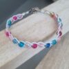 Bracelet enfant perles verre et cuir rond