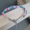 Bracelet enfant perles verre et cuir rond