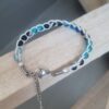 Bracelet enfant perles verre et cuir rond