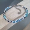 Bracelet enfant perles verre et cuir rond