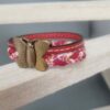 Bracelet enfant en cuir tressé liberty et cuir rouge