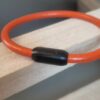 Bracelet mixte en cuir rond orange