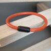 Bracelet mixte en cuir rond orange