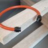 Bracelet mixte en cuir rond orange