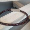 Bracelet homme cuir tressé marron