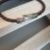 Bracelet homme cuir tressé marron