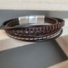 Bracelet homme cinq cuirs tons marrons