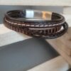 Bracelet homme cinq cuirs tons marrons