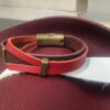 Bracelet homme cuir souple marron et rouge