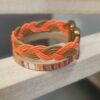 Bracelet enfant en cuir tressé orange et multi