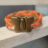 Bracelet enfant en cuir tressé orange et multi