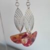 Boucles d'oreille femme estampe argentée et demi lune en acétate