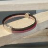 Bracelet femme cuir rose et bronze passant Swarovski