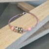 Bracelet enfant cuir rose et ourson